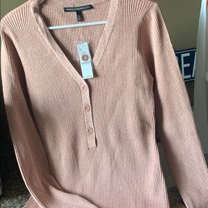 Sweater pink with silver threading holiday WHBM